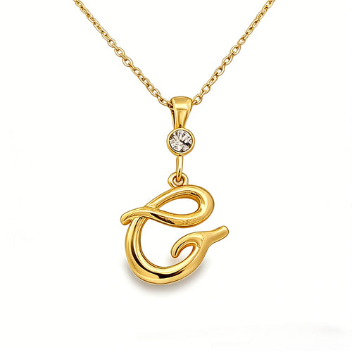 Gold letter G initial pendant for personalized birthstone necklace