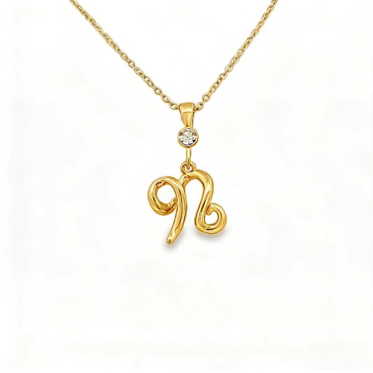 Gold letter N initial pendant for personalized birthstone necklace