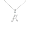 Silver letter A initial pendant for personalized birthstone necklace