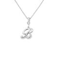 Silver letter B initial pendant for personalized birthstone necklace