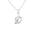Silver letter D initial pendant for personalized birthstone necklace