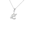 Silver letter E initial pendant for personalized birthstone necklace
