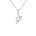 Silver letter F initial pendant for personalized birthstone necklace