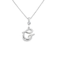 Silver letter G initial pendant for personalized birthstone necklace