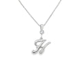 Silver letter H initial pendant for personalized birthstone necklace