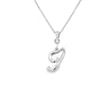 Silver letter J initial pendant for personalized birthstone necklace