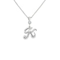 Silver letter K initial pendant for personalized birthstone necklace