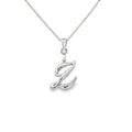 Silver letter L initial pendant for personalized birthstone necklace