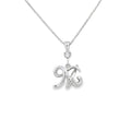 Silver letter M initial pendant for personalized birthstone necklace