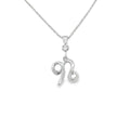 Silver letter N initial pendant for personalized birthstone necklace