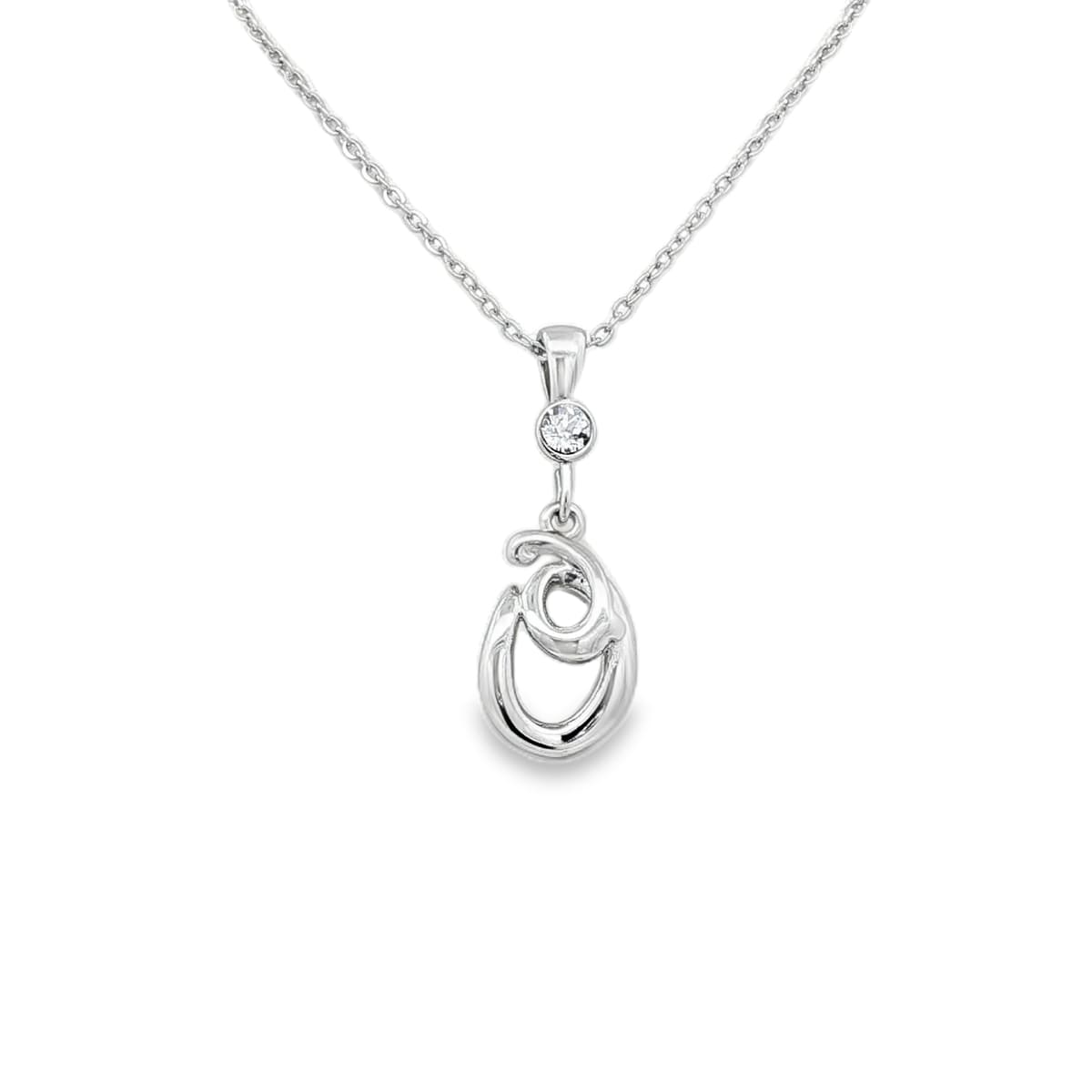 Silver letter O initial pendant for personalized birthstone necklace