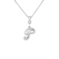 Silver letter P initial pendant for personalized birthstone necklace