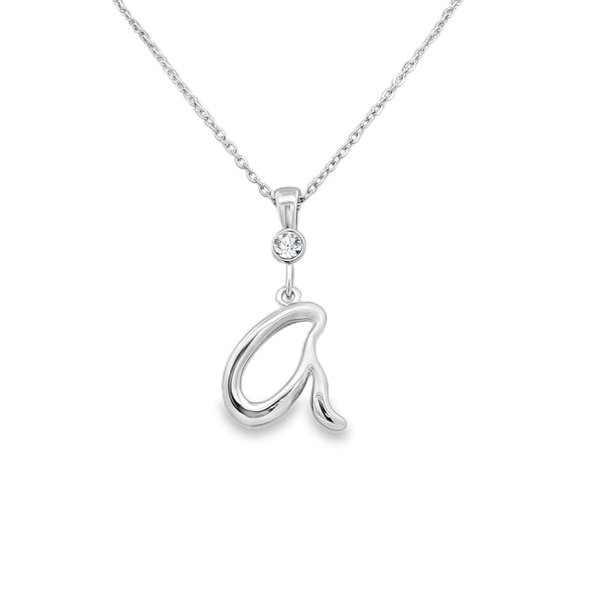 Silver letter Q initial pendant for personalized birthstone necklace
