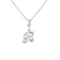 Silver letter R initial pendant for personalized birthstone necklace