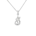 Silver letter S initial pendant for personalized birthstone necklace