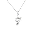 Silver letter T initial pendant for personalized birthstone necklace