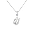 Silver letter V initial pendant for personalized birthstone necklace