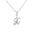 Silver letter X initial pendant for personalized birthstone necklace