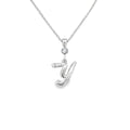 Silver letter Y initial pendant for personalized birthstone necklace