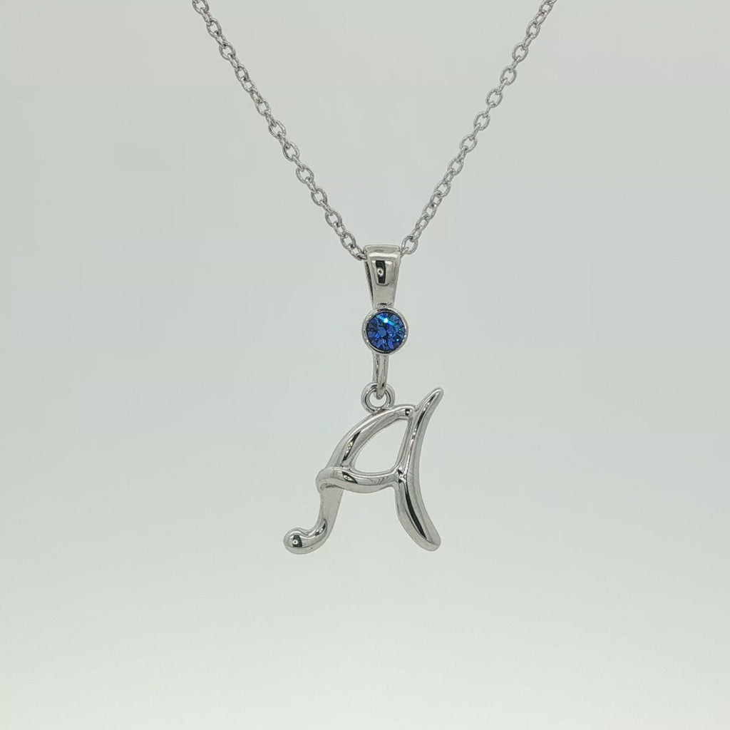 Personalized Letter A Birthstone Pendant Necklace