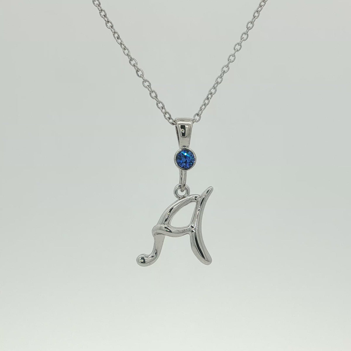 Personalized Letter A Birthstone Pendant Necklace